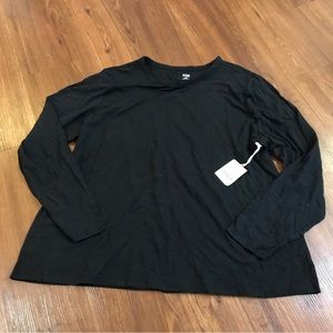 [Plus Size] a.n.a Women Black Long Sleeve T-shirt size 1X